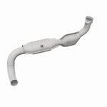 MagnaFlow 5481238 carb direct-fit catalytic converter, rear three-quarter view of the turntable spin