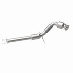 MagnaFlow 21-685 oem grade direct-fit catalytic converter, opposite front three-quarter view of the turntable spin