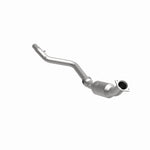 MagnaFlow 5461140 carb direct-fit catalytic converter, front three-quarter view of the turntable spin