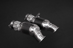 Pair of Capristo 250-cell sport cat downpipes with flex joints for Rolls-Royce Cullinan