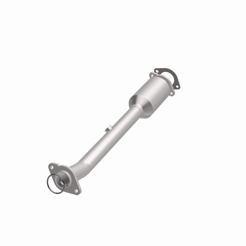 MagnaFlow 5491669 carb direct-fit catalytic converter, opposite front three-quarter view of the turntable spin