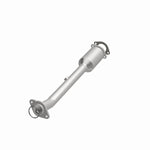 MagnaFlow 5491669 carb direct-fit catalytic converter, opposite front three-quarter view of the turntable spin