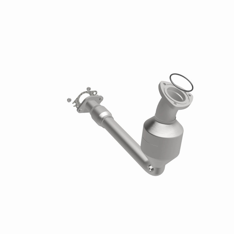 MagnaFlow 5411907 carb direct-fit catalytic converter, front three-quarter view of the turntable spin