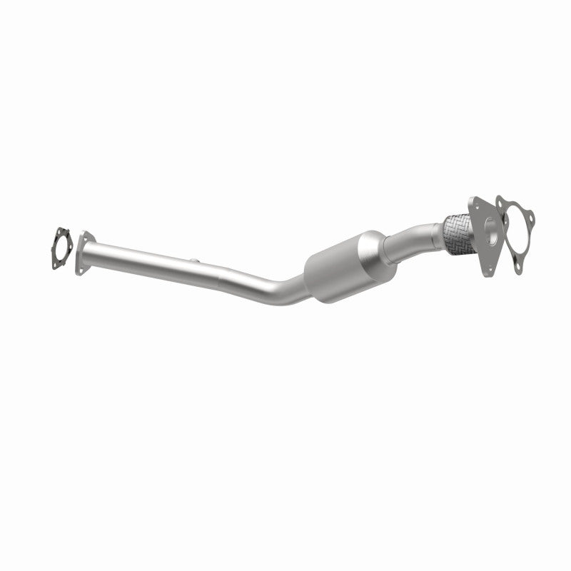 MagnaFlow 4561061 carb direct-fit catalytic converter, opposite rear three-quarter view of the turntable spin