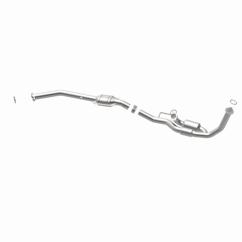 MagnaFlow 52457 oem grade direct-fit catalytic converter, opposite rear three-quarter view of the turntable spin