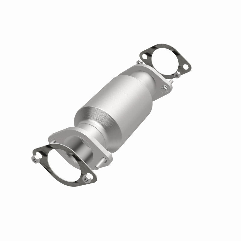 MagnaFlow 52861 oem grade direct-fit catalytic converter, opposite front three-quarter view of the turntable spin