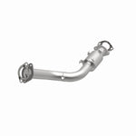 MagnaFlow 5592708 carb direct-fit catalytic converter, opposite front three-quarter view of the turntable spin