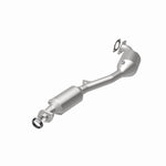MagnaFlow 5411026 carb direct-fit catalytic converter, rear view of the turntable spin