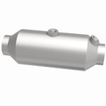 MagnaFlow 5461325 universal catalytic converter, side view of the turntable spin