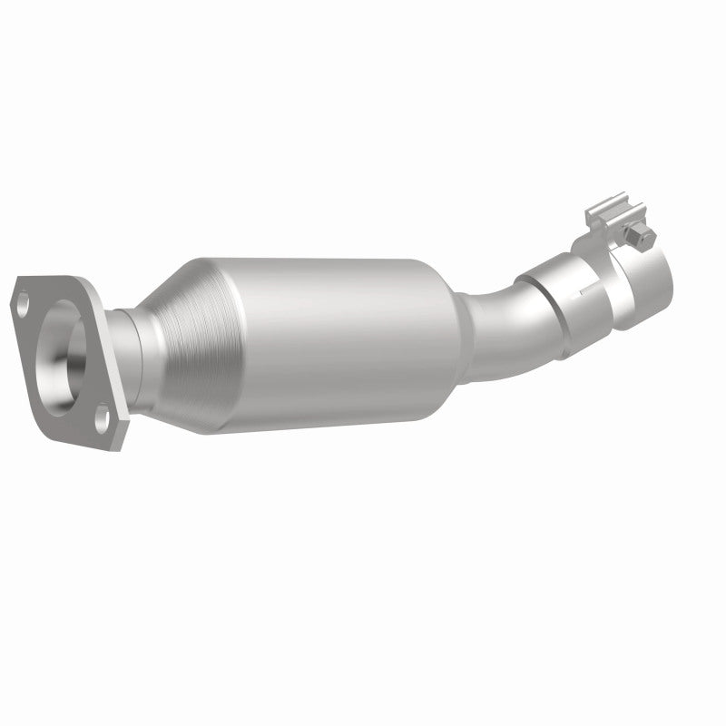 MagnaFlow 52448 oem grade direct-fit catalytic converter, front three-quarter view of the turntable spin