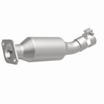 MagnaFlow 52448 oem grade direct-fit catalytic converter, front three-quarter view of the turntable spin