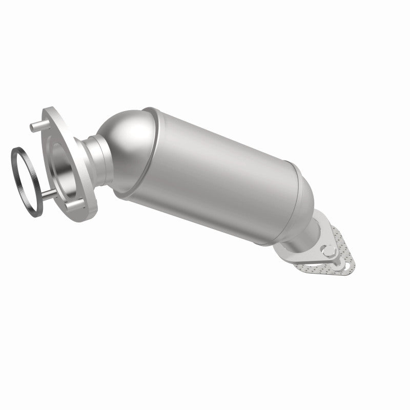 MagnaFlow 5451446 carb direct-fit catalytic converter, front three-quarter view of the turntable spin