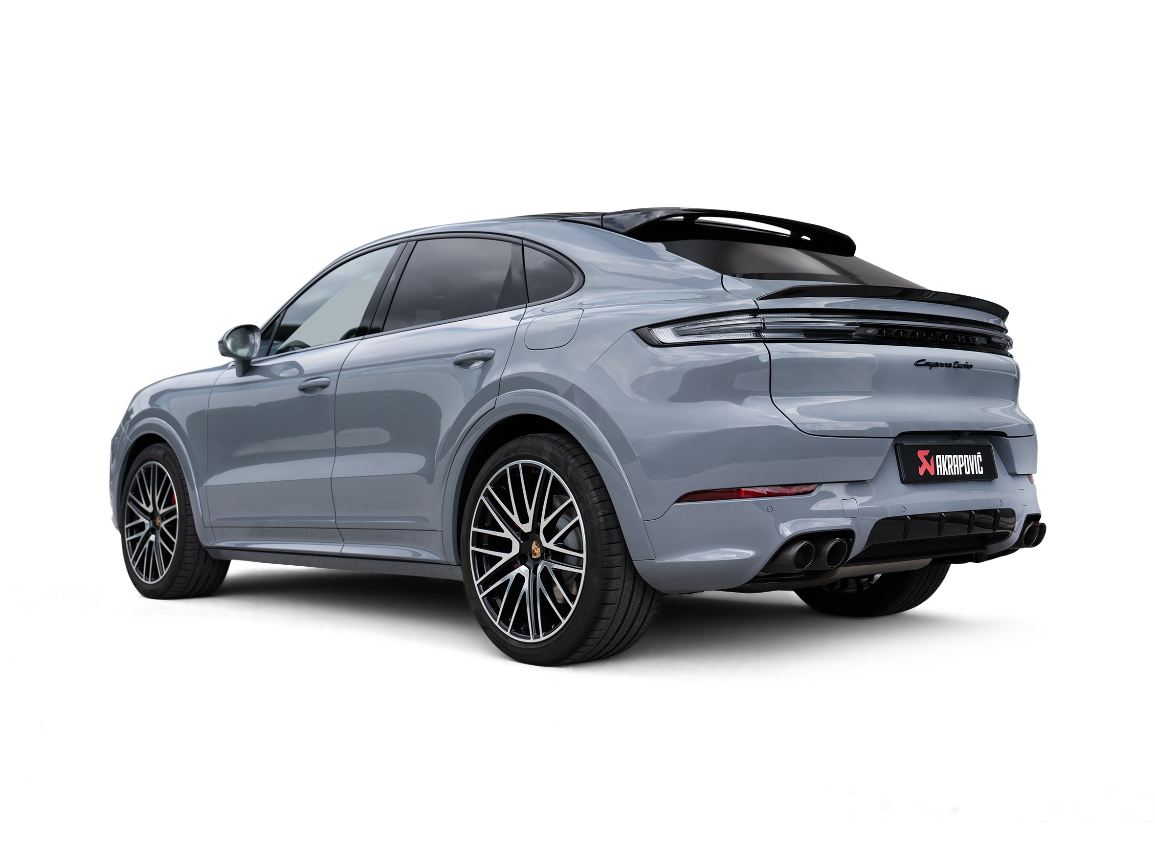 Akrapovic Porsche Cayenne S / GTS / Turbo E-Hybrid / Coupe (9Y0.2) Evolution Line (Titanium) S-PO/T/4H for Porsche Cayenne S / GTS / Coupe 9Y0.2 2024-2027, rear view