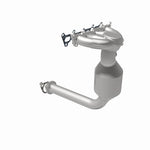 MagnaFlow 22-060 oem grade manifold converter, rear view of the turntable spin