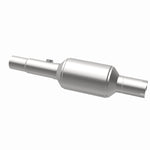 MagnaFlow 4481540 carb direct-fit catalytic converter, opposite rear three-quarter view of the turntable spin