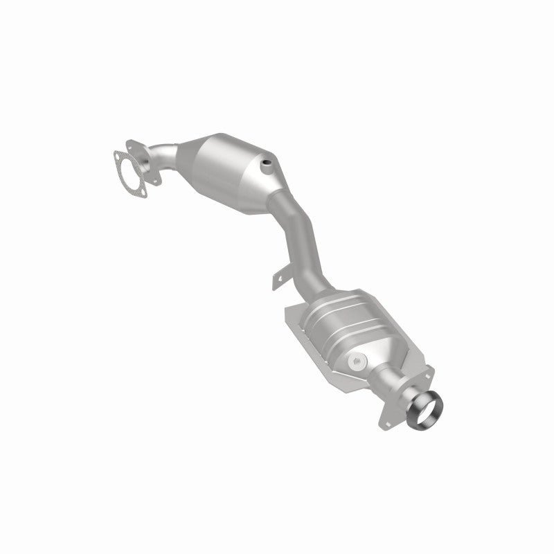 MagnaFlow 5481622 carb direct-fit catalytic converter, rear three-quarter view of the turntable spin