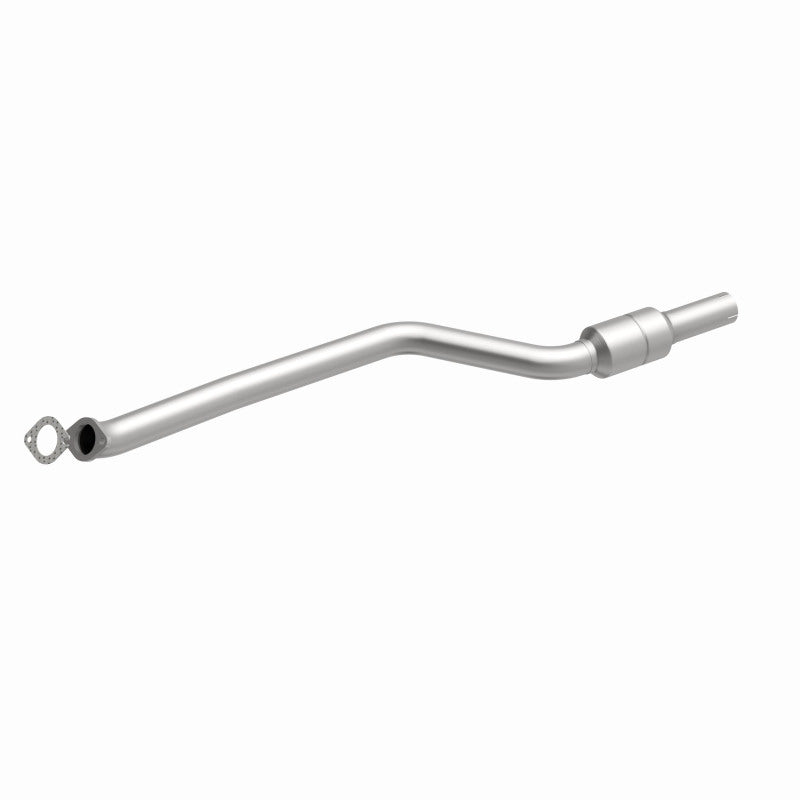 MagnaFlow 557769 carb direct-fit catalytic converter, front three-quarter view of the turntable spin