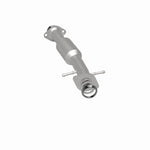 MagnaFlow 21-097 oem grade direct-fit catalytic converter, rear three-quarter view of the turntable spin