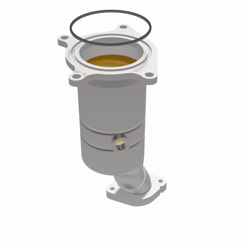 MagnaFlow 5531232 carb direct-fit catalytic converter, opposite side view of the turntable spin