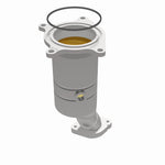 MagnaFlow 5531232 carb direct-fit catalytic converter, opposite side view of the turntable spin