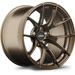 Bronze finished alloy wheel with Y-spoke design showing five bolt pattern and center cap on white background - APEX Wheels wheel for 18x10 ET15 5x114.3 - Satin Bronze