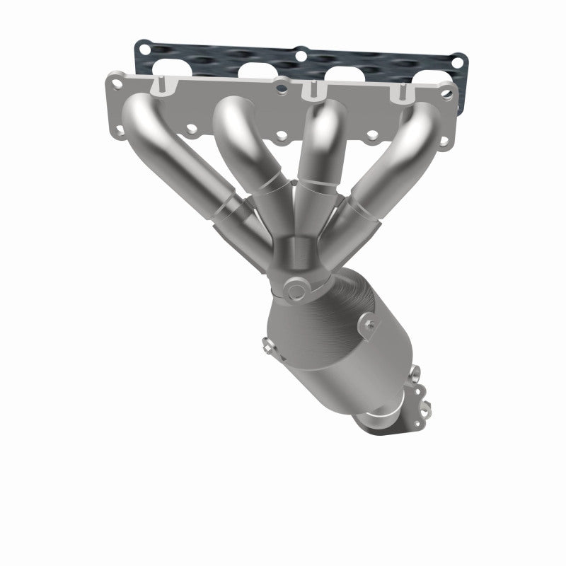MagnaFlow 5551158 carb manifold converter, opposite rear three-quarter view of the turntable spin
