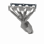 MagnaFlow 5551158 carb manifold converter, opposite rear three-quarter view of the turntable spin