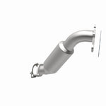 MagnaFlow 5481416 carb direct-fit catalytic converter, opposite rear three-quarter view of the turntable spin