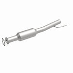 MagnaFlow 5571662 carb direct-fit catalytic converter, front three-quarter view of the turntable spin
