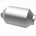 MagnaFlow 4651304 universal catalytic converter, opposite rear three-quarter view of the turntable spin