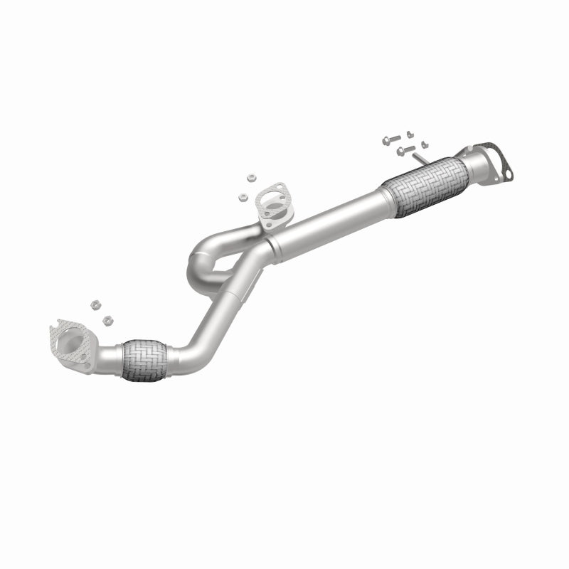 BRExhaust 107-0167 exhaust pipe, front three-quarter view of the turntable spin