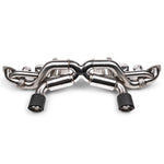 Fabspeed Porsche GT4 RS valved X-pipe exhaust, front view