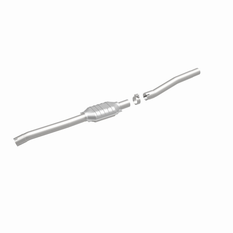 MagnaFlow 4451603 carb direct-fit catalytic converter, front three-quarter view of the turntable spin
