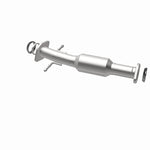 MagnaFlow 5592097 carb direct-fit catalytic converter, opposite rear three-quarter view of the turntable spin