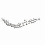 MagnaFlow 551799 carb direct-fit catalytic converter, front three-quarter view of the turntable spin