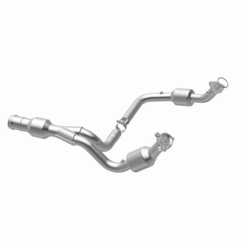MagnaFlow 52616 oem grade direct-fit catalytic converter, opposite rear three-quarter view of the turntable spin