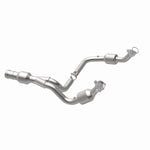 MagnaFlow 52616 oem grade direct-fit catalytic converter, opposite rear three-quarter view of the turntable spin