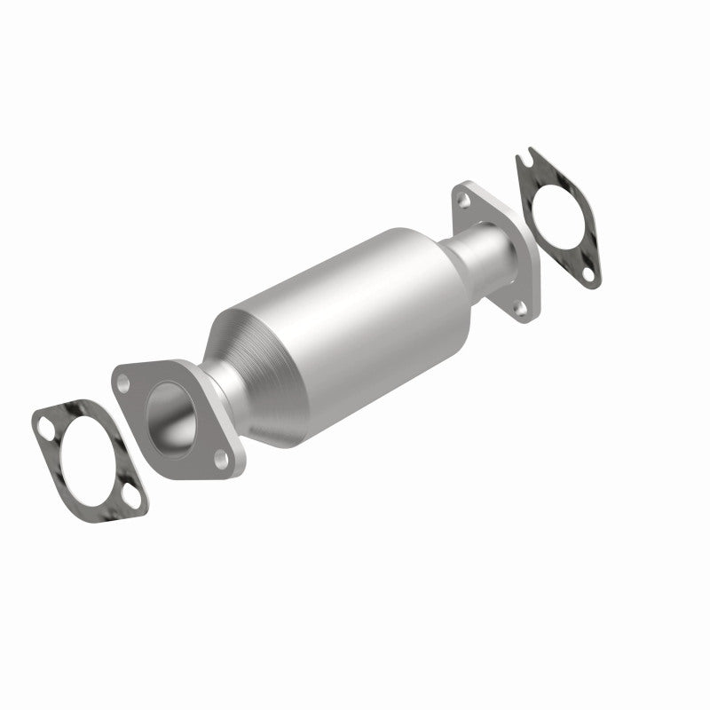 MagnaFlow 5592863 carb direct-fit catalytic converter, rear view of the turntable spin