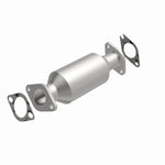 MagnaFlow 5592863 carb direct-fit catalytic converter, rear view of the turntable spin