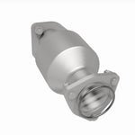 MagnaFlow 6571476 carb direct-fit catalytic converter, rear three-quarter view of the turntable spin