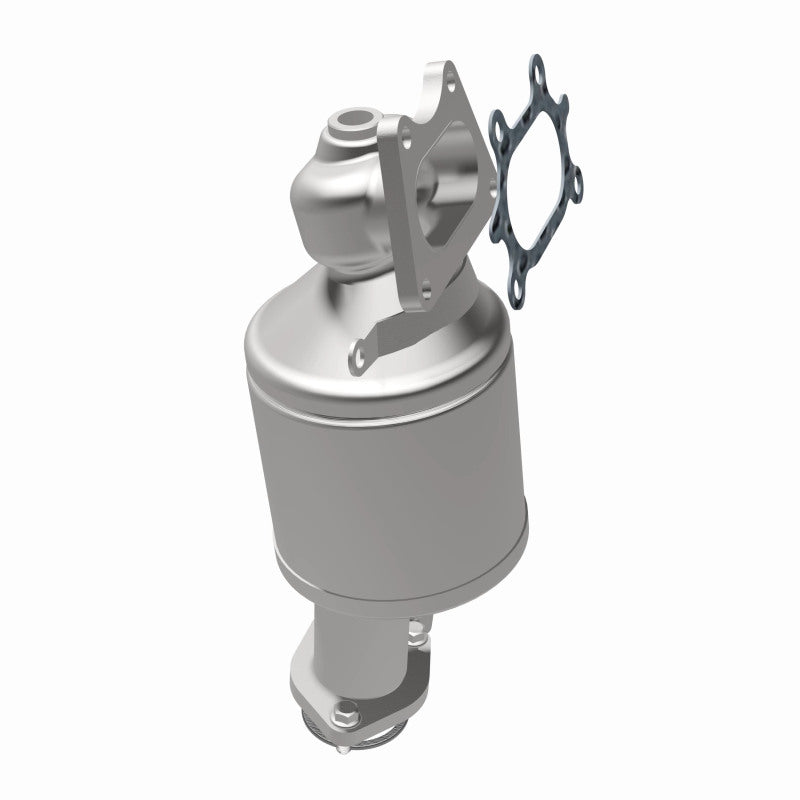 MagnaFlow 52306 oem grade manifold converter, opposite rear three-quarter view of the turntable spin