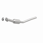 MagnaFlow 3391275 carb direct-fit catalytic converter, front three-quarter view of the turntable spin