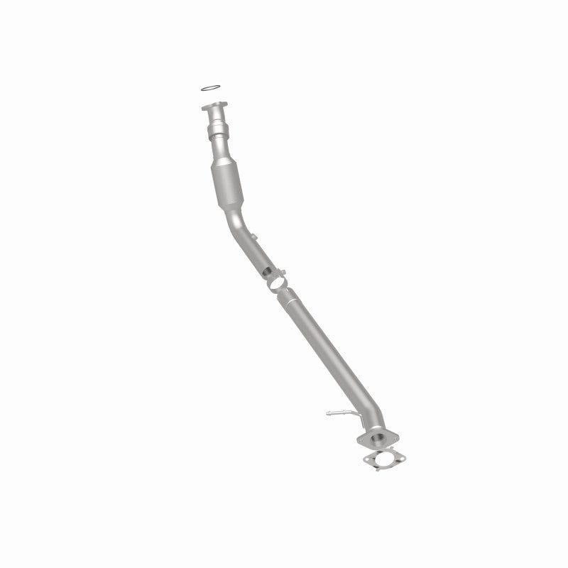 MagnaFlow 5451126 carb direct-fit catalytic converter, rear three-quarter view of the turntable spin