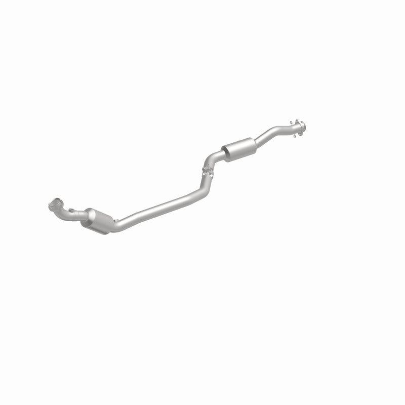 MagnaFlow 551639 carb direct-fit catalytic converter, front three-quarter view of the turntable spin
