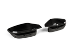 Akrapovic BMW (G87) M2, (G80) M3 & (G82) M4 Mirror Cap Set- Gloss Carbon WM-BM/CA/4/G for BMW M2 G87 2023-2027, angled view