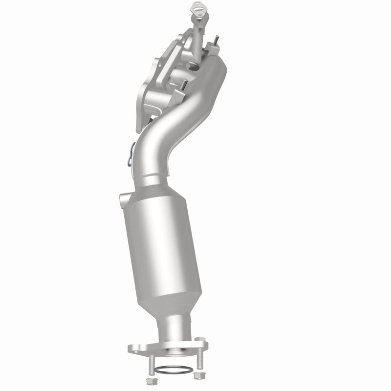 MagnaFlow 52431 oem grade manifold converter, rear three-quarter view of the turntable spin