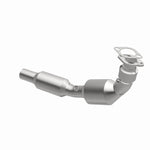 MagnaFlow 5411938 carb direct-fit catalytic converter, opposite front three-quarter view of the turntable spin