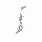 MagnaFlow 551715 carb direct-fit catalytic converter, opposite rear three-quarter view of the turntable spin