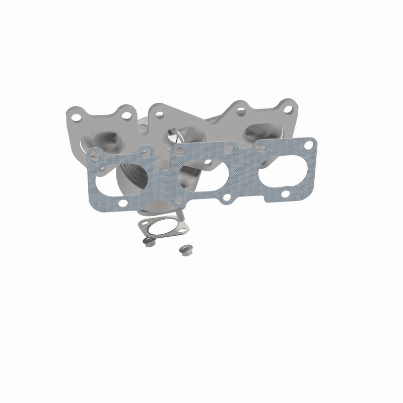 MagnaFlow 5582202 carb manifold converter, side view of the turntable spin