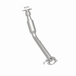 MagnaFlow 4561195 carb direct-fit catalytic converter, rear three-quarter view of the turntable spin